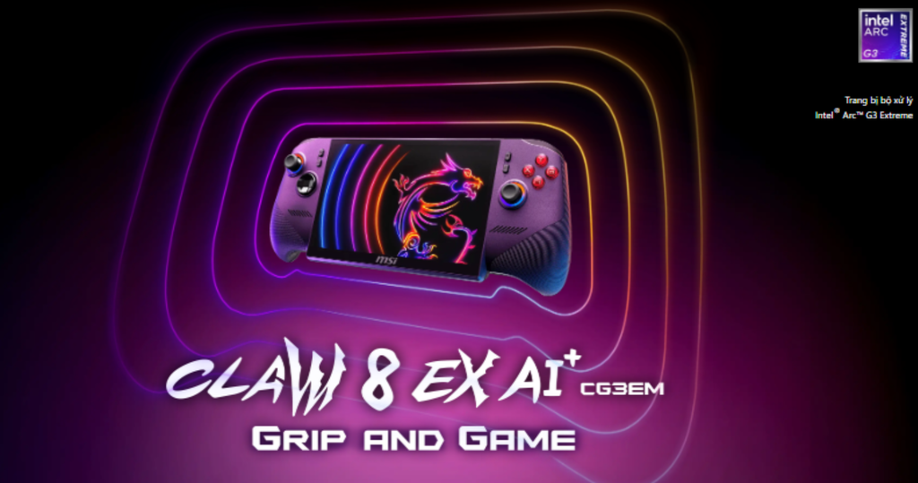 may choi game cam tay msi claw 8 ex ai cg3em 030vn