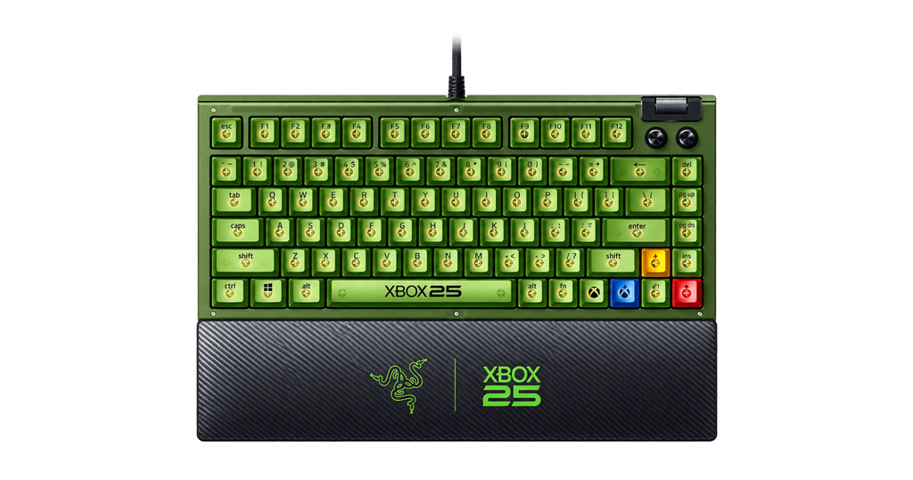 ban phim gaming razer blackwidow v4 75 xbox 25 anniversary edition