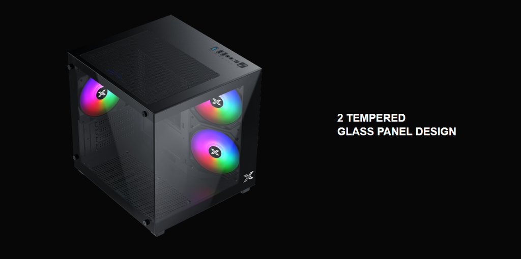 case xigmatek aqua m nano ii 2 mặt kính cường lực