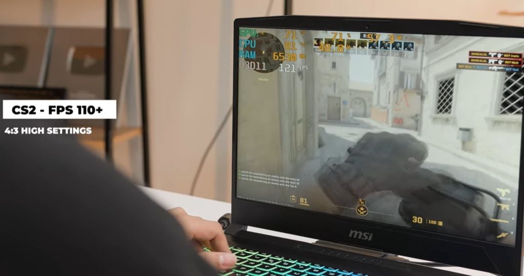 test game CS2 (Counter-Strike 2) trên MSI Katana 15 B13UDXK 2412VN