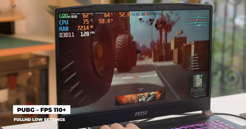 test game PUBG trên MSI Katana 15 B13UDXK 2412VN