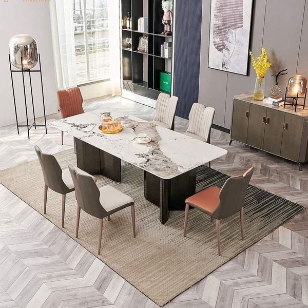 Bàn ăn mặt đá 8 ghế Ganna ACC0041