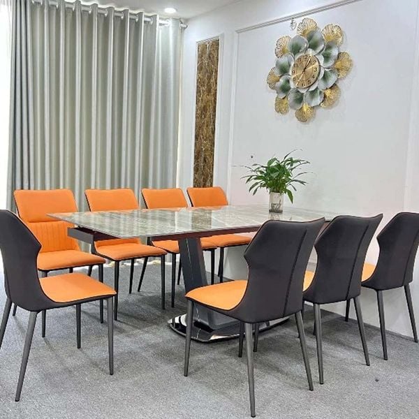 Bàn ăn mặt đá 8 ghế