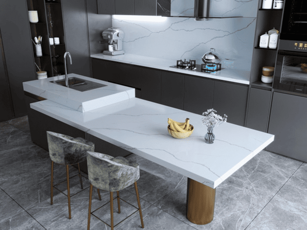 Bàn đảo bếp 2 tầng