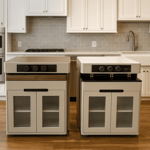 Bàn đảo bếp giúp tăng không gian lưu trữ