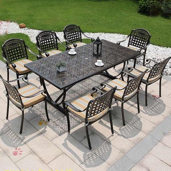 Hình ảnh bộ bàn ghế nhôm đúc ngoài trời