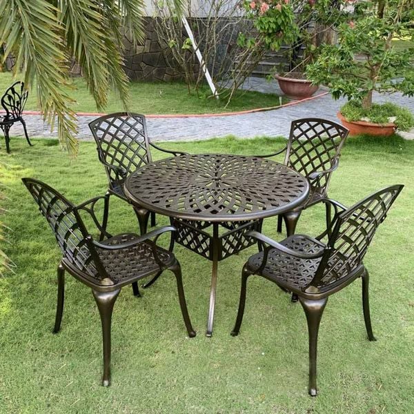 Bàn Ghế nhôm đúc sân vườn BN15 + GN21