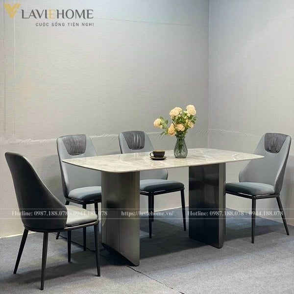 Bộ bàn ăn 4 ghế giá rẻ mặt đá Maya