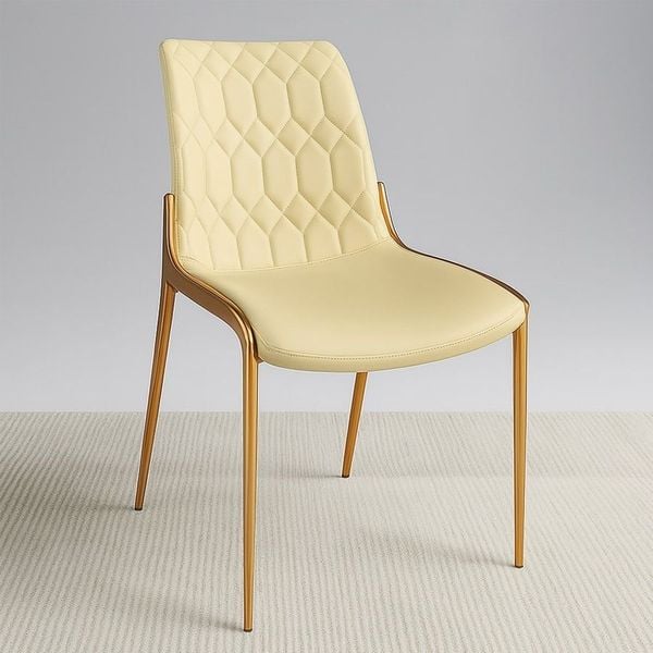 Mẫu ghế ăn chân sắt bọc da mạ vàng ADT159