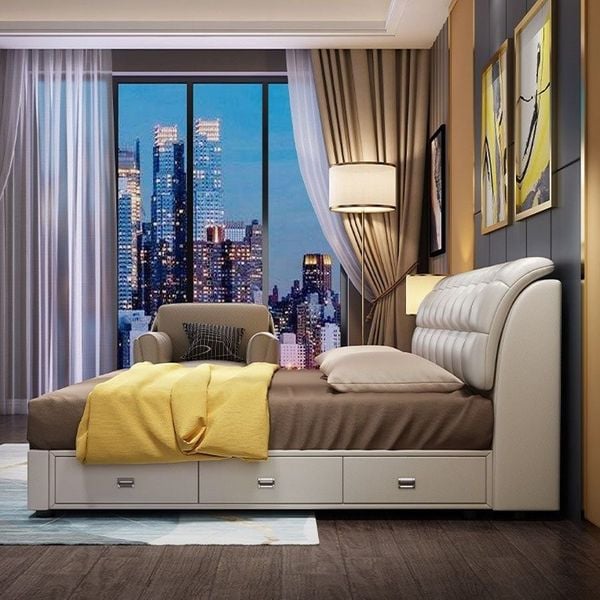 Đa dạng mẫu mã giường ngủ bọc da