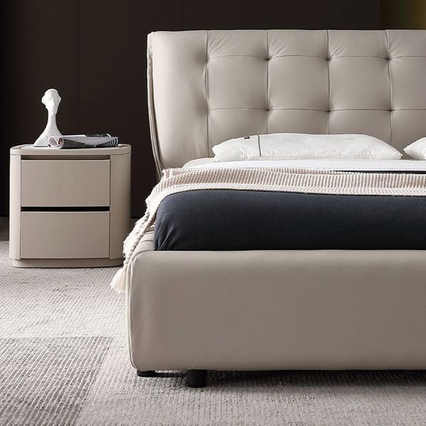 Mẫu giường bọc da Leopatra BE07