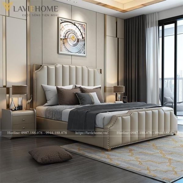 Giường bọc da đầu giường AD16