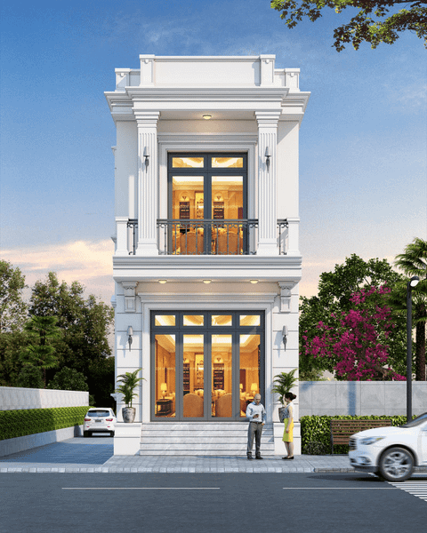 Nhà 2 tầng 4 phòng ngủ 80m2 tân cổ điển