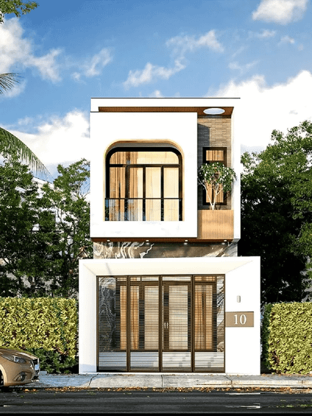 Mẫu nhà 2 tầng 4 phòng ngủ 80m2 hiện đại