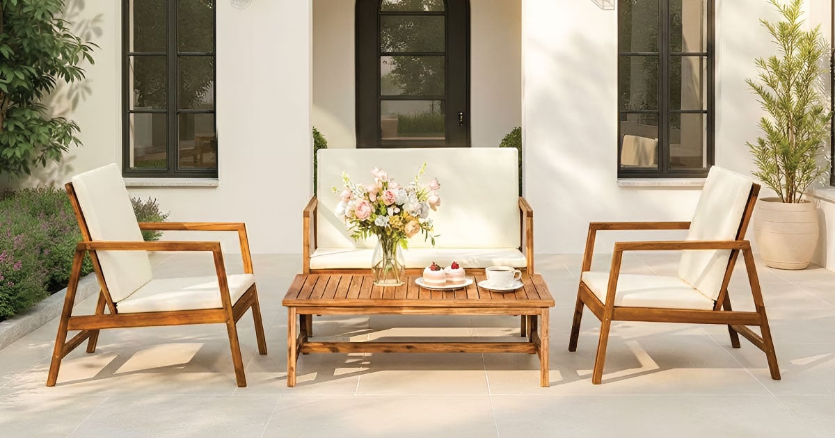 Bộ Bàn Ghế Trà Sofa Gỗ