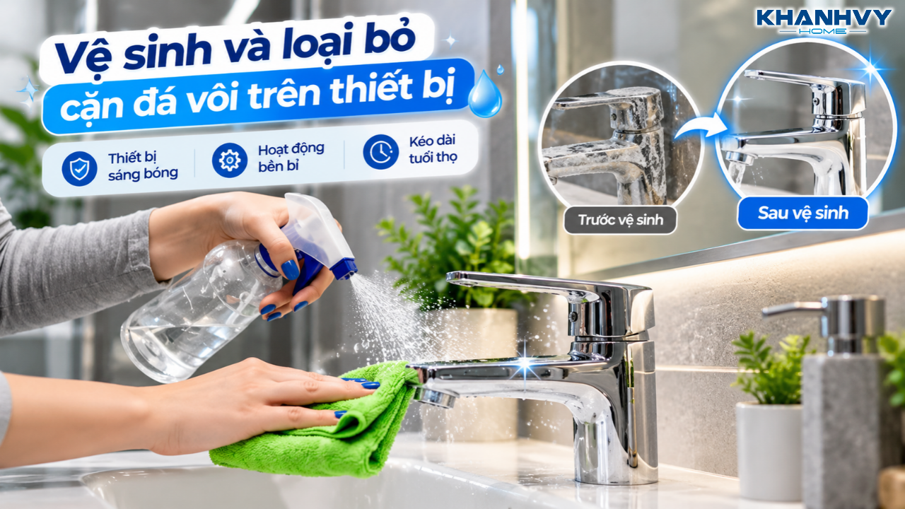Vệ sinh cặn đá vôi định kỳ giúp thiết bị sạch hơn và duy trì hiệu quả hoạt động.
