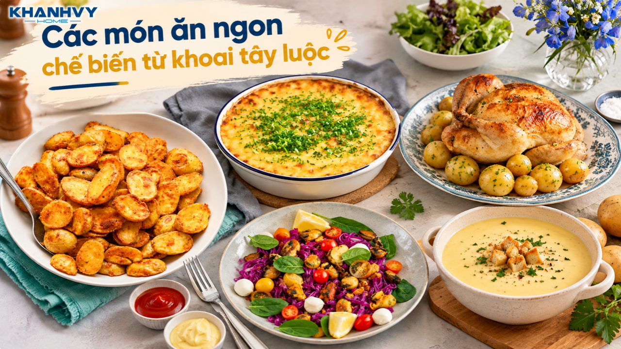Khoai tây luộc không chỉ ngon, bùi, mềm mà còn có thể chế biến thành nhiều món hấp dẫn như khoai tây nghiền, salad khoai tây, bánh khoai tây chiên hay khoai tây trộn trứng