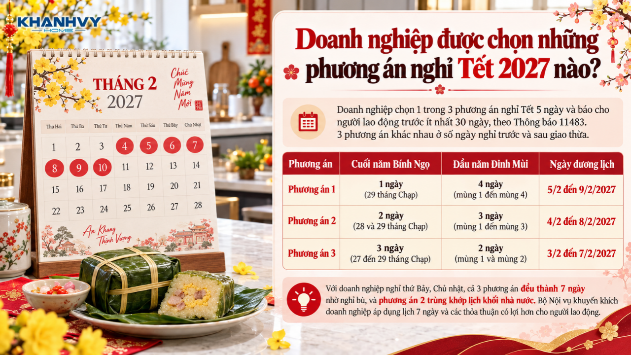 Lịch nghỉ Tết Nguyên đán Đinh Mùi 2027