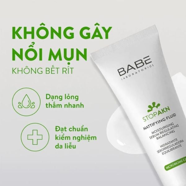 Kem Dưỡng Kiềm Dầu, Giảm Mụn Babe Stop AKN Mattifying Fluid