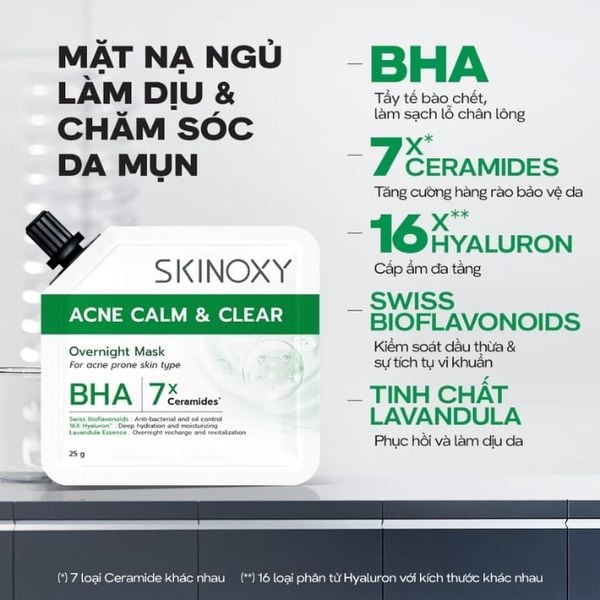 Mặt Nạ Dưỡng Skinoxy Acne Calm & Clear Overnight Mask