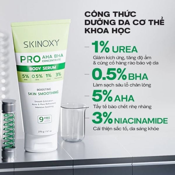 Tinh Chất Dưỡng Thể Làm Sáng Da Và Làm Mờ Đốm Xỉn Màu Skinoxy Pro AHA BHA Concentrate Body Serum