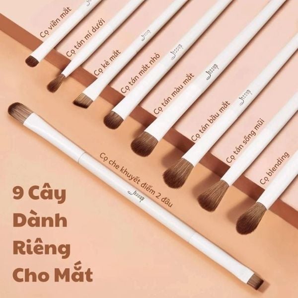 Bộ Cọ Trang Điểm Toàn Diện 14 Cây Màu Xám Jessup Comprehensive Collection Light Gray T329