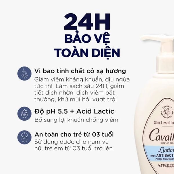 Dung Dịch Vệ Sinh Phụ Nữ Ngăn Mùi Ngừa Khuẩn Cavailles L'intime Avec Antibacterien
