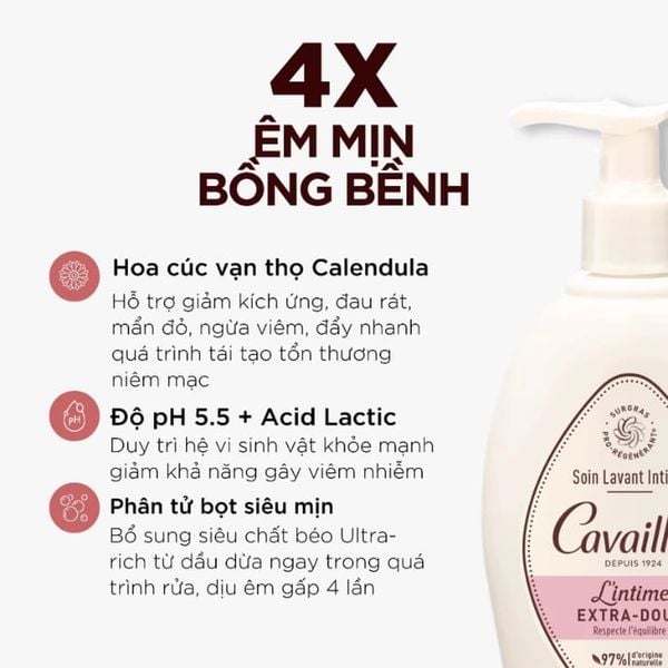 Dung Dịch Vệ Sinh Phụ Nữ Cho Da Nhạy Cảm Cavailles L'intime Extra-Doux
