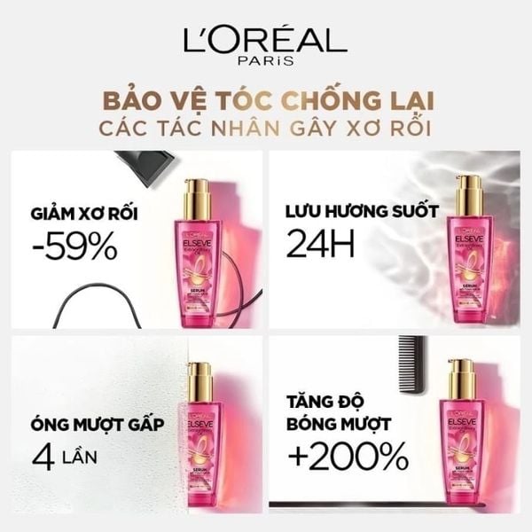 Dầu Dưỡng Tóc Chiết Xuất Hoa Hồng L’Oréal Elseve Extraordinary Oil Serum With French Rose Oil