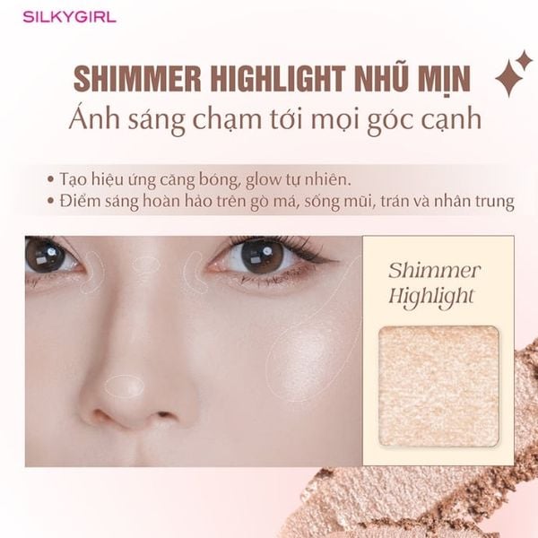 Phấn Tạo Khối Và Bắt Sáng Silkygirl Contour & Highlight Palette