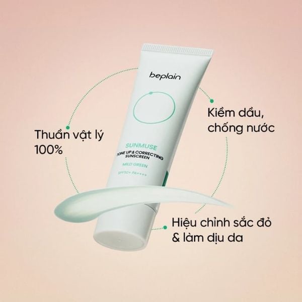 Kem Chống Nắng Beplain Sunmuse Tone Up & Correcting Sunscreen Mild Green SPF50+ PA++++