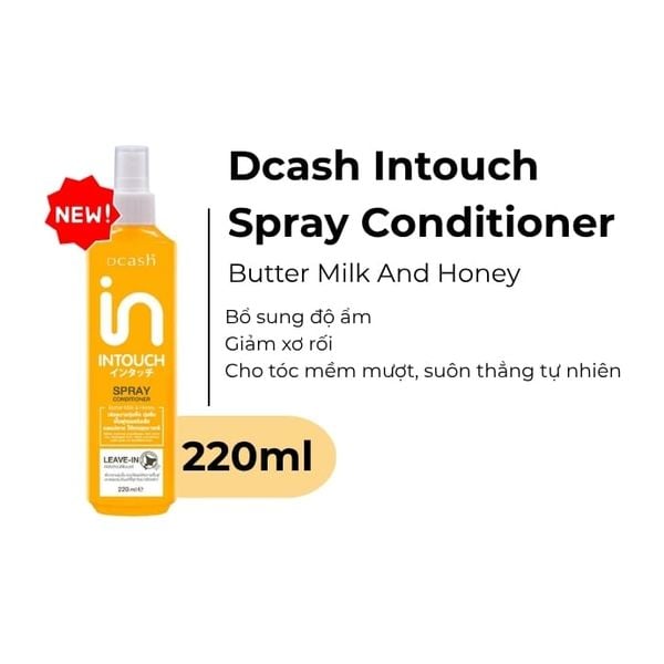 Xịt Dưỡng Tóc Dcash Intouch Butter Milk And Honey Spray Conditioner