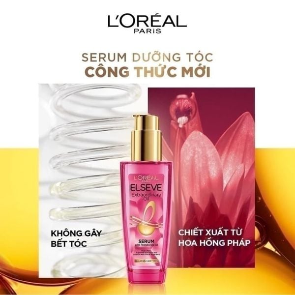 Dầu Dưỡng Tóc Chiết Xuất Hoa Hồng L’Oréal Elseve Extraordinary Oil Serum With French Rose Oil