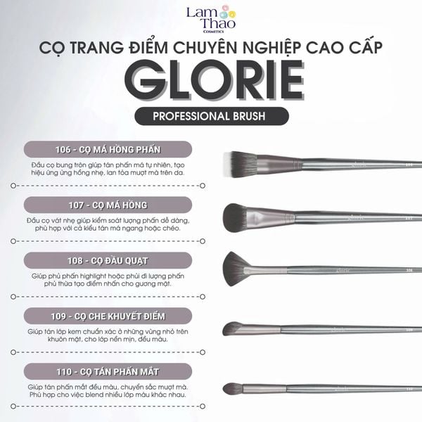 Cọ Trang Điểm Chuyên Nghiệp Cao Cấp Glorie Professional Brush