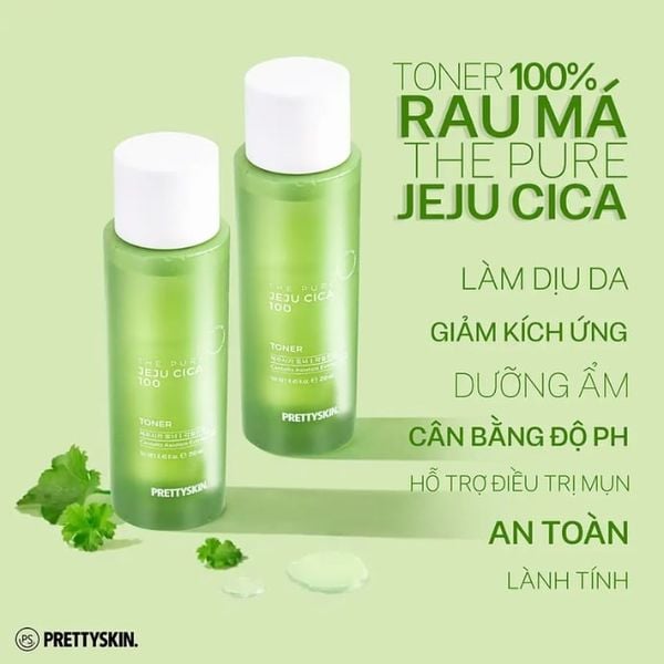 Nước Hoa Hồng PrettySkin The Pure Jeju Cica 100 Toner