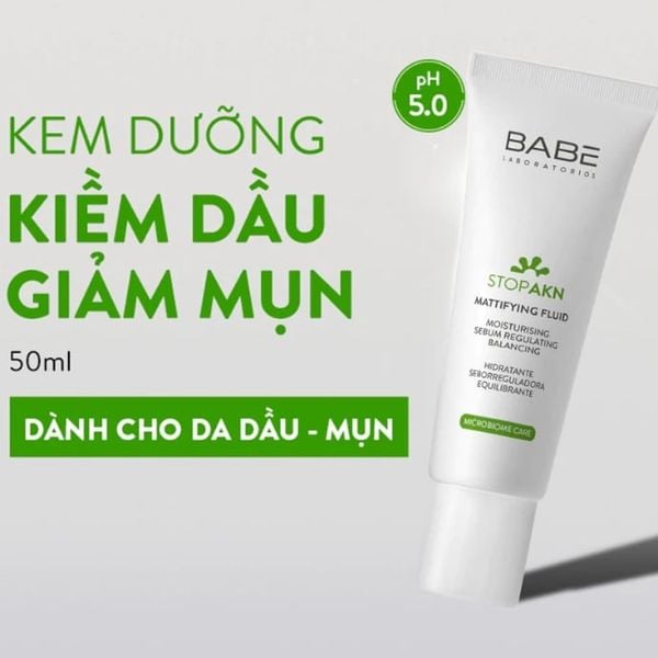 Kem Dưỡng Kiềm Dầu, Giảm Mụn Babe Stop AKN Mattifying Fluid