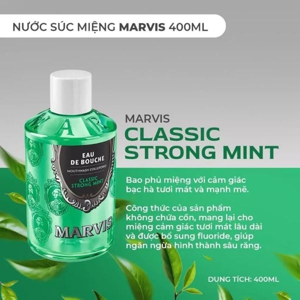 Nước Súc Miệng Marvis Collutorio Strong Mint