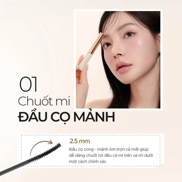 Chuốt Mi Đầu Cọ Mảnh BOM Wonderproof Mascara Slim