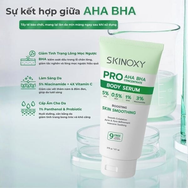 Tinh Chất Dưỡng Thể Làm Sáng Da Và Làm Mờ Đốm Xỉn Màu Skinoxy Pro AHA BHA Concentrate Body Serum