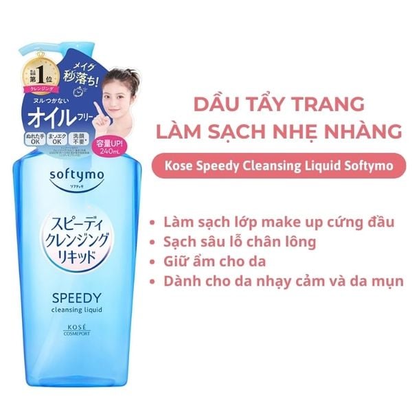 Nước Tẩy Trang Làm Sạch Nhanh Kose Speedy Cleansing Liquid Softymo Nhật Bản