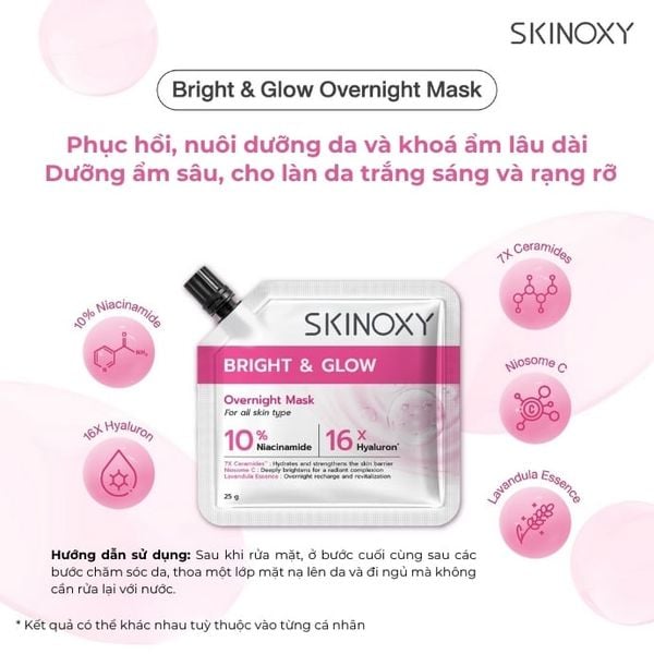 Mặt Nạ Ngủ Dưỡng Ẩm Và Sáng Da Skinoxy Bright & Glow Overnight