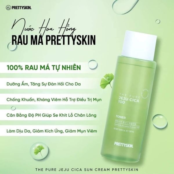 Nước Hoa Hồng PrettySkin The Pure Jeju Cica 100 Toner
