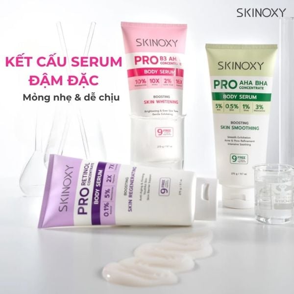 Tinh Chất Dưỡng Thể Làm Sáng Da Và Làm Mờ Đốm Xỉn Màu Skinoxy Pro AHA BHA Concentrate Body Serum