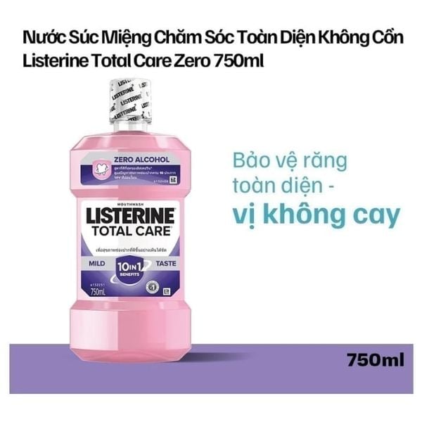 Nước Súc Miệng Listerine Total Care Zero Alcohol Mouthwash