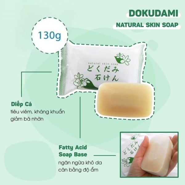 Xà Phòng Chinoshio Dokudami Diếp Ca Dokudami Natural Skin Soap