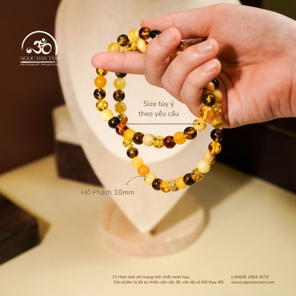 Vòng Cổ Hổ Phách Mix 10mm