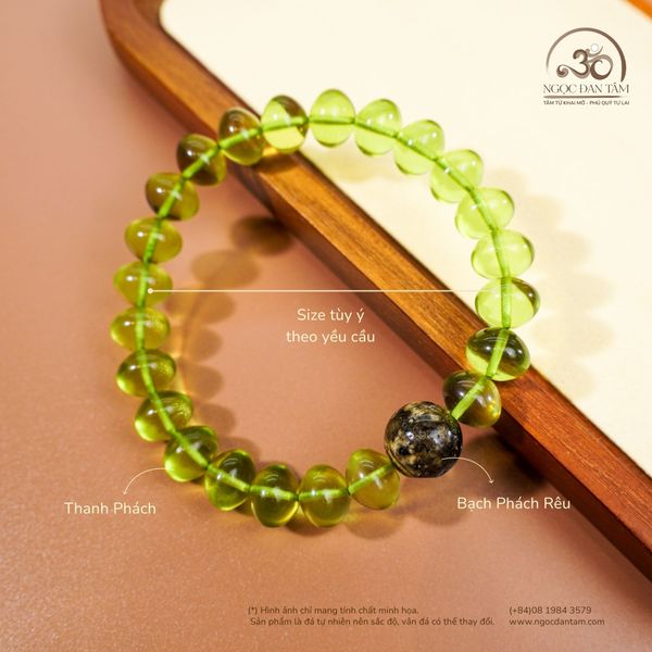 Vòng Tay Thanh Phách Phối Bạch Phách Rêu