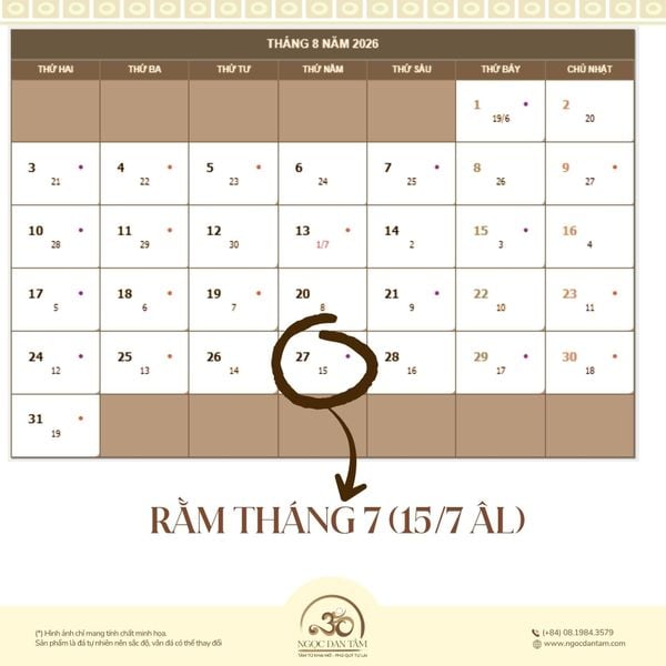 Rằm tháng 7 ngày mấy dương lịch
