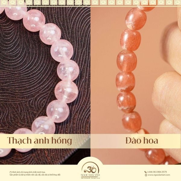 So sánh Thạch Anh Hồng và Đá Đào Hoa