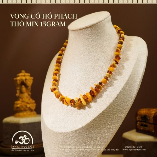 Vòng Cổ Hổ Phách Thô Mix 15gram